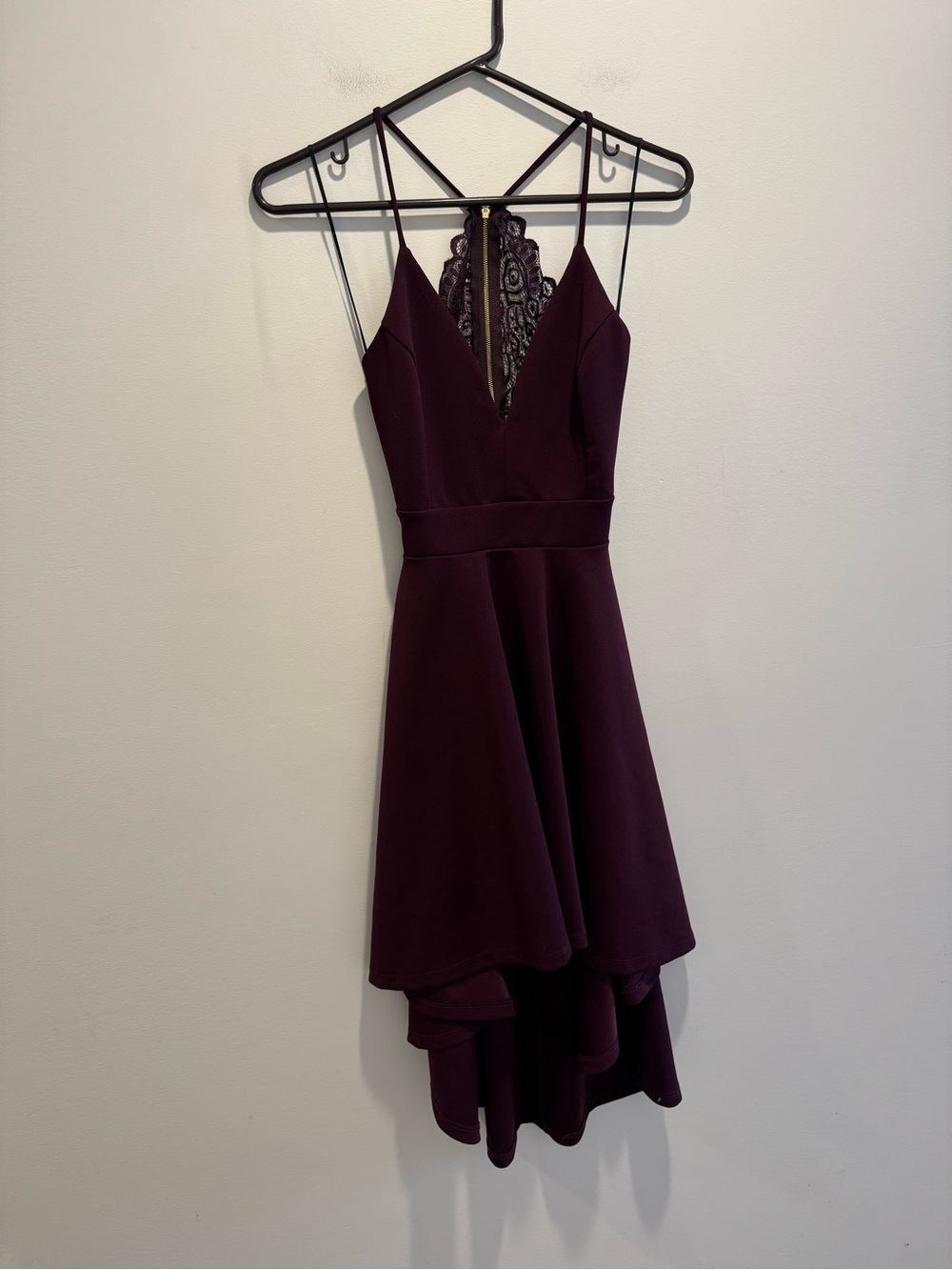 Windsor Burgundy Swept Off Your Feet High-Low Dress